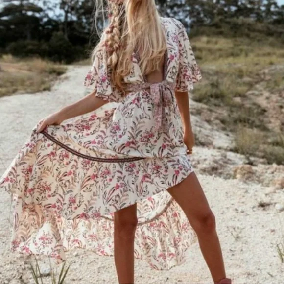 New Boho Summer Floral Maisie Bambi Dress Gown - Picture 5 of 8